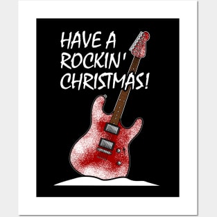 Have A Rockin' Christmas Electric Guitar Posters and Art